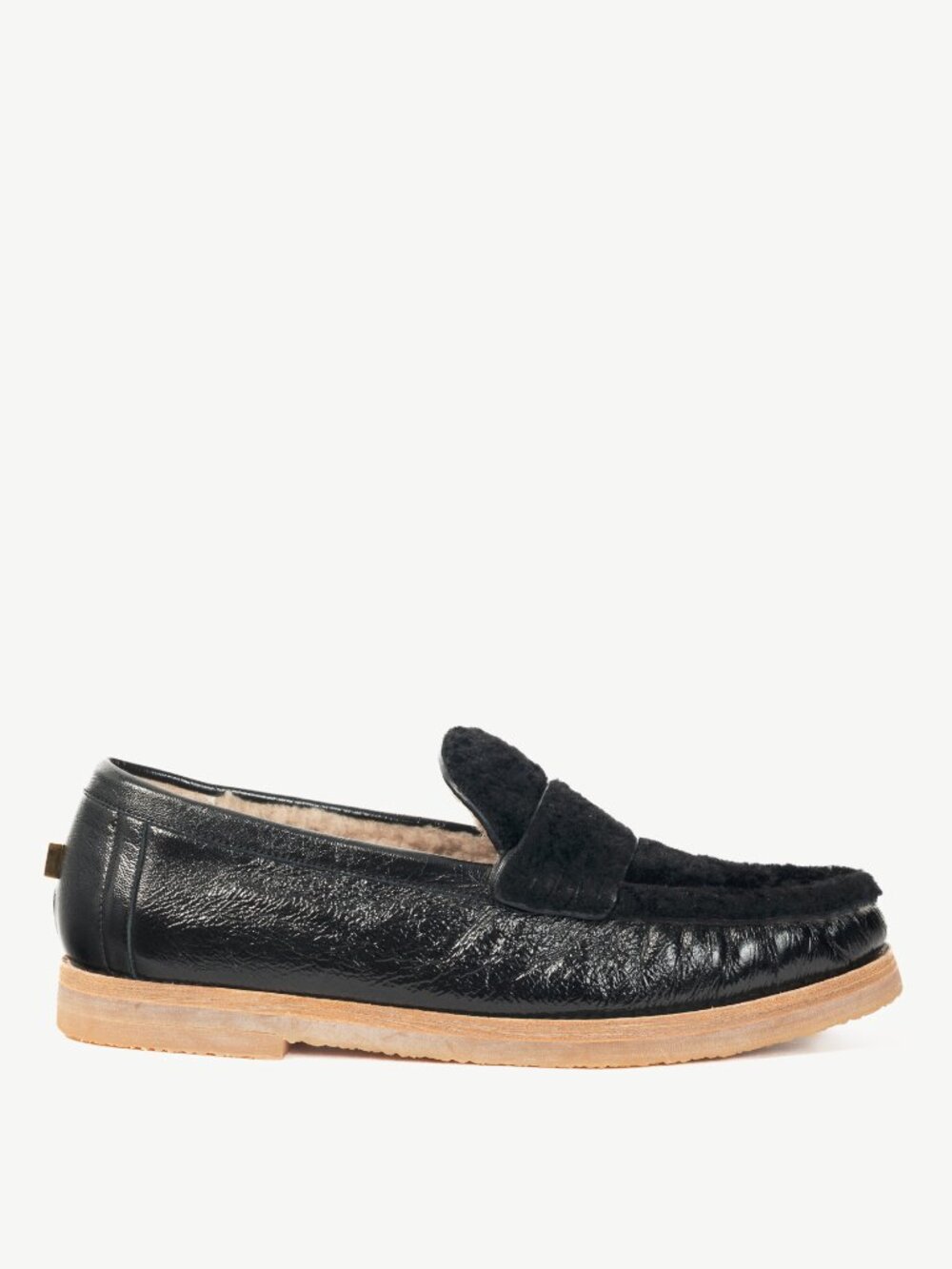 Stuart Weitzman Bromley Black Sheepskin Loafers